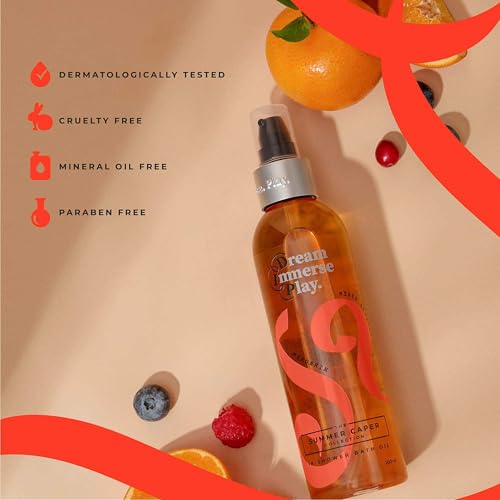 Image of Dream. Immerse. Play Summer Caper - In Shower Bath Oil - Mixed Berries & Mandarin - Hydrating + Moisturising Formula - For Varied Skin Types