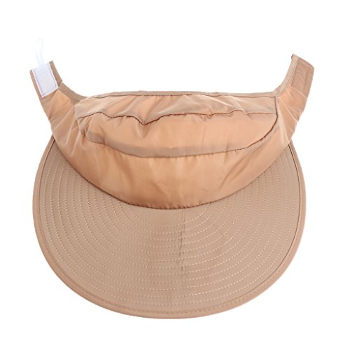 Fityle Wide Brim Women Sun Hat Proteção UV Floppy Outdoor Viseira De Praia Cap - Cáqui