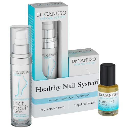Dr. Canuso Healthy Nail System, 2 Step Antifungal Nail Treatment, Medical Strength Toenail Fungus and Cracked Heel Repair, Restores Healthy Feet and Nails Fast with Tolnaftate 1%