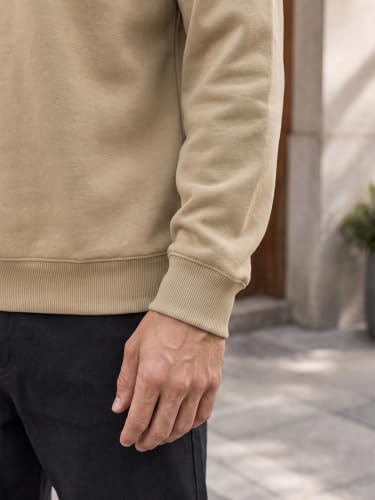 Image of Nobero Sweatshirts for Man Stylish | 280 GSM Rich Cotton Fleece Solid Regular Fit Full Sleeve Sweatshirt for Men | Stylish Casual Wear Winter Crew Neck Sweatshirt for Men