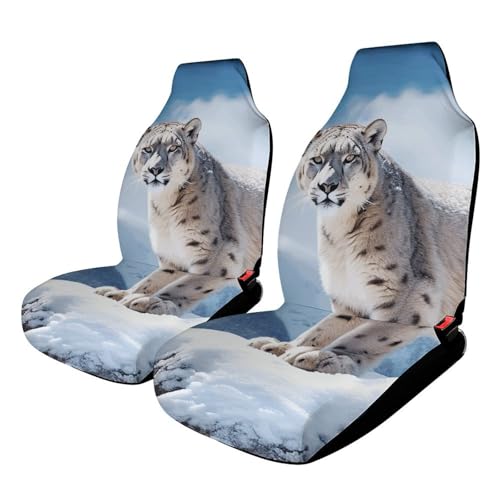Housse de siège de voiture universelle motif léopard des neiges pour véhicule