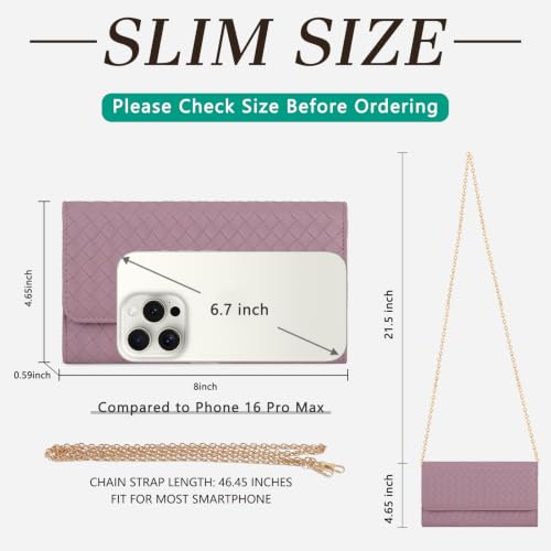 Image of U+U Small Crossbody Bags for Women, Cell Phone Purse Mini Clutch Bag with Removable Chain, Card Slots - Lightweight Purse