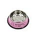 4 colores Opcional Pet Bowl Acero inoxidable Pulido, antivuelco Contenedor de comida para mascotas Anti-fallida Anti-mordida Peluche / Gato alimentando un solo tazón ( Color : Pink , tamaño : M )