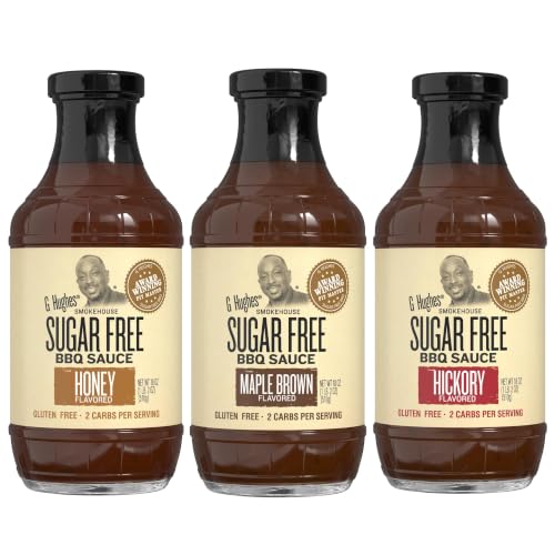 G Hughes Sugar Free, BBQ Sauce Variety Pack - 18 Oz (3-Pack)
