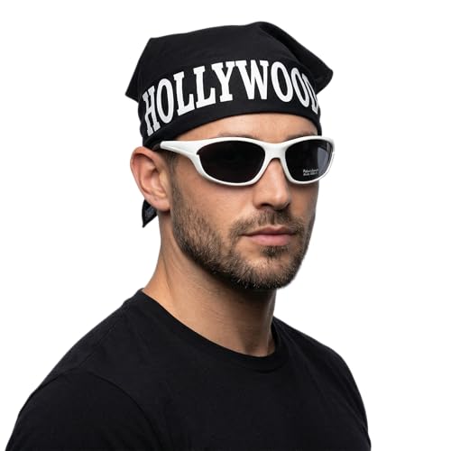 Hollywood Wrestler Black Bandana and White Sunglasses Halloween Costume Accessory Set