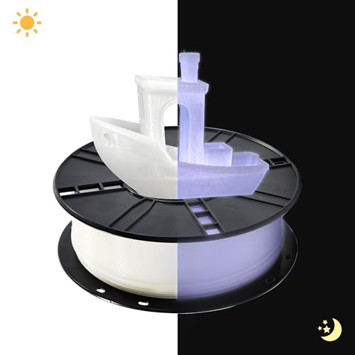 Image of iBOSS 3D PLA Plus Printer Filament, 1.75mm Glow in The Dark White PLA+ Filament for 3D Printing, 1kg Spool (2.2lbs), Dimensional Accuracy + /- 0.02 mm, Fit Most FDM 3D Printers, Glow White