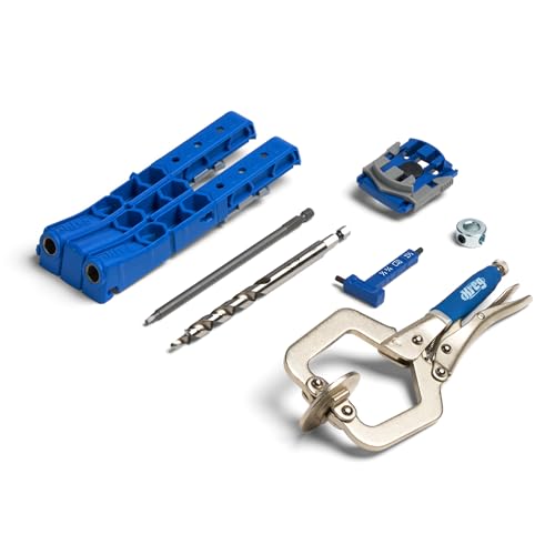 Kreg KPHJ320-22 Pocket-Hole Jig 320 with Classic 2 Inch Face Clamp - Small, Durable Jig for Tight Spaces - Easily Adjustable Drill Guides - For Materials 1/2' to 1 1/2' Thick