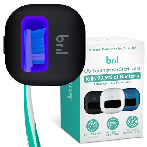 Bril UV-C Toothbrush Sanitizer and Holder, Portable...