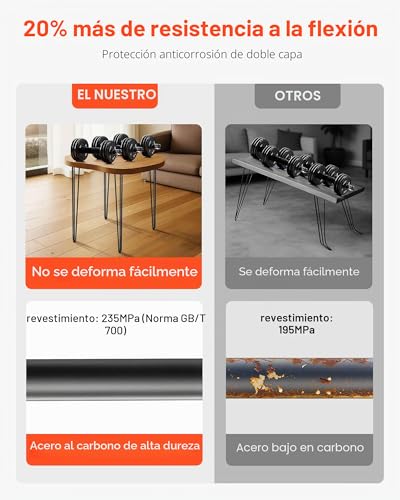 Patas para banco y escritorio Happybuy de horquilla negra con triple varilla de acero 6