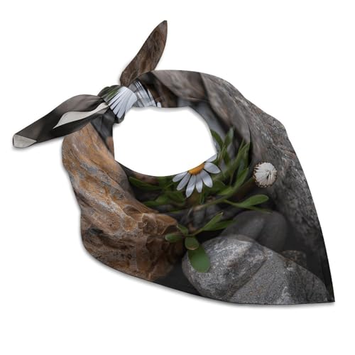 Silk Like Head Scarf for Women Square Breathable Neck Scarf Daisies And Rocks Satin Bandanas Fashion Silk Feeling Scarfs Boho Headwear Sleeping Hair Scarfs 18