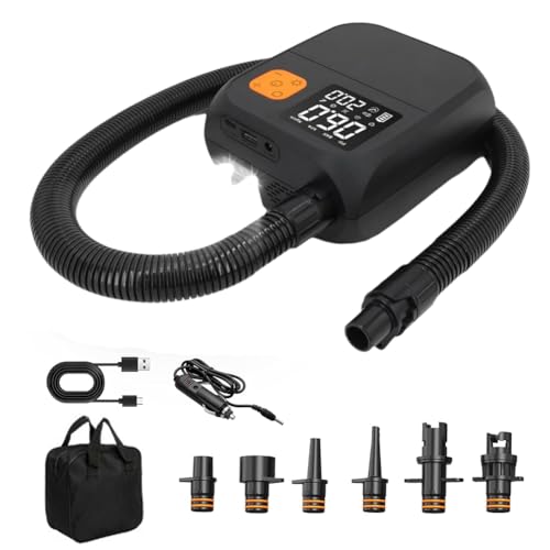 Feriany - Bomba de paleta eléctrica portátil recargable con linterna LED 8000mAh para paddle kayaks