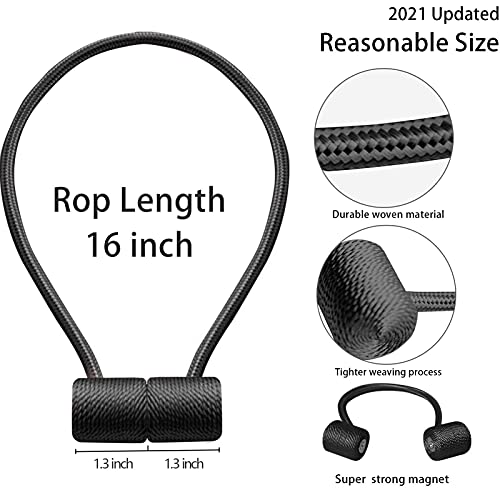 Xderlin Curtain Tiebacks Clips Vs Strong Magnetic Tie Band Home Office Decorative Drapes Weave Holdbacks Holders European For Blackout Sheer Window Treatment (Black) #TOP5