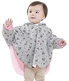 Bienvenu Baby Girls Boys Toddlers Double-Side Wear Cape Coat Snowsuit Warm Poncho,Pink/Gray