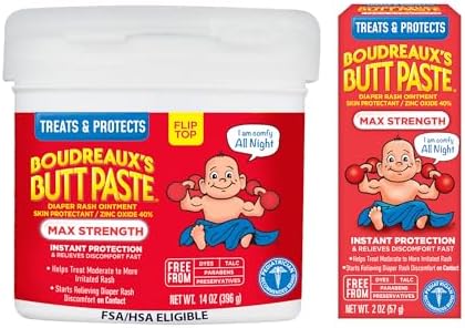 Boudreaux's Butt Paste Maximum Strength Diaper Rash Cream, Diaper...