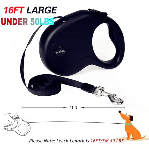 Enrgticdg MAS001 16Ft Retractable Dog Leash,Light Weight Leash For Small To Medium Dogs/Cats Up To 50Lbs,Stainless Steel Spring Strong Nylon Tape thumb #2