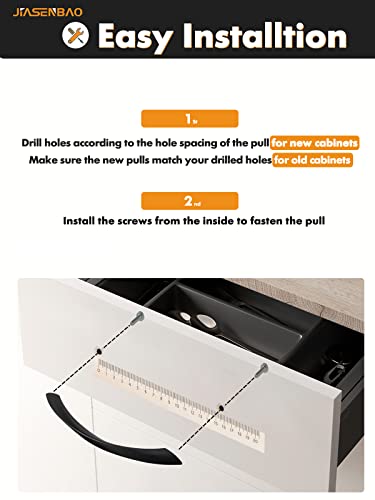 Image of Black Cabinet Pulls 6.3 Inch Arch Twisted Matte Black Handles Drawer Kitchen Cupboard Bathroom Dresser Cabinet Hardware Zinc Alloy 2 Pack