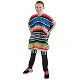 Child Size Traditional Poncho - No Sombrero,COLORS MAY VARY