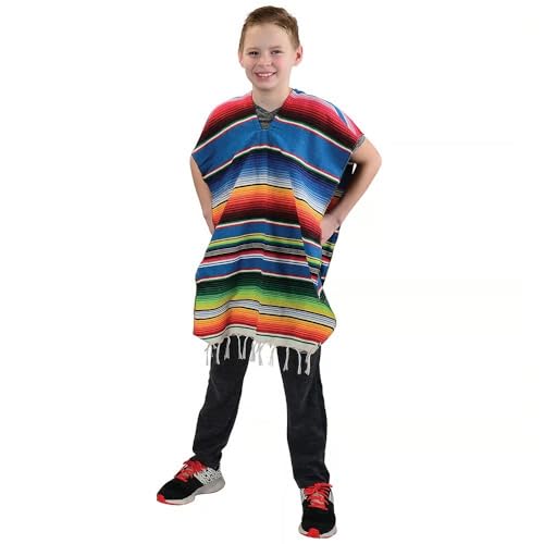 Child Size Traditional Poncho - No Sombrero,COLORS MAY VARY