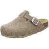 AFS-Schuhe 26900, Damen Filz-Hausschuhe geschlossen, Warme Winter Clogs mit Leder-Fu&szlig;bett, Made in Germany (39 EU, Natur)