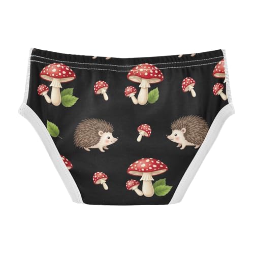 CHIFIGNO Boy Underwear Cute Hedgehog Mushroom Black Kids Boys Briefs Breathable Cotton Underwear Briefs2