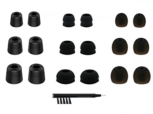 NICKSTON N-4 Assorted Ear Tips Set for In Ear Earphones with 6.4mm to 7.4mm Nozzle Attachment - Replacement Adapters Gels Buds w