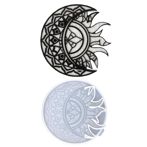 Molde de silicona epoxi, molde de silicona para decoración de manualidades, molde de luna y sol, herramienta de resina multiusos de alta calidad para chocolate, fondant, resina, manualidades de azúcar