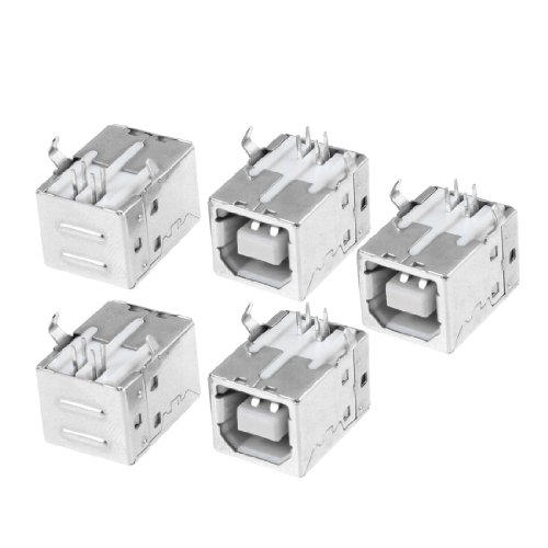 uxcell 5 Pcs Port 90 Grados USB 2.0 Tipo B Hembra miniatura 1