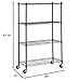 Amazon Basics 4-Shelf Adjustable, Heavy Duty Storage Shelving Unit on 3'' Wheel Casters, Metal Organizer Wire Rack, 36