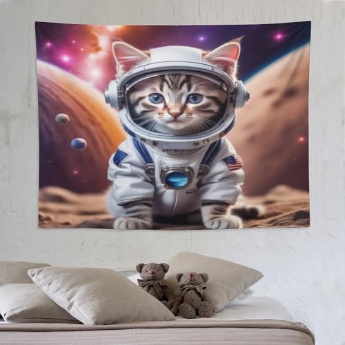 Tapisserie murale chat mignon PAZZK 150x200cm pour décoration de chambre