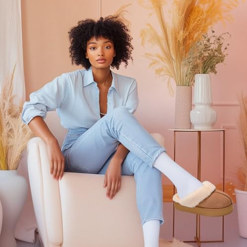 LBF Fuzzy Platform Slippers for Women Super Soft Fur Slippers Cozy Warm Slip On Slippers Indoor and Outdoor4