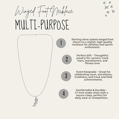 Winged Foot Necklaces for Runners, Track and Field, Cross Country, and Marathon Events – Perfect for Coaches, Athletes, Team Gifts, Race Awards, and Sports Banquets4