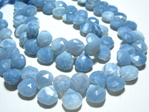 Opal Blue Naturel LKBEADS Fini les Pierres Ternes avec ces Perles Cœur Facettées Lumineuses