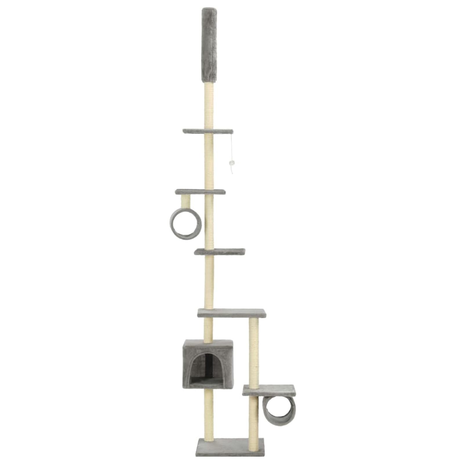 ShGaxin Tiragraffi per gatti con tiragraffi in sisal, 260 cm, grigio, tiragraffi, torre per gatti