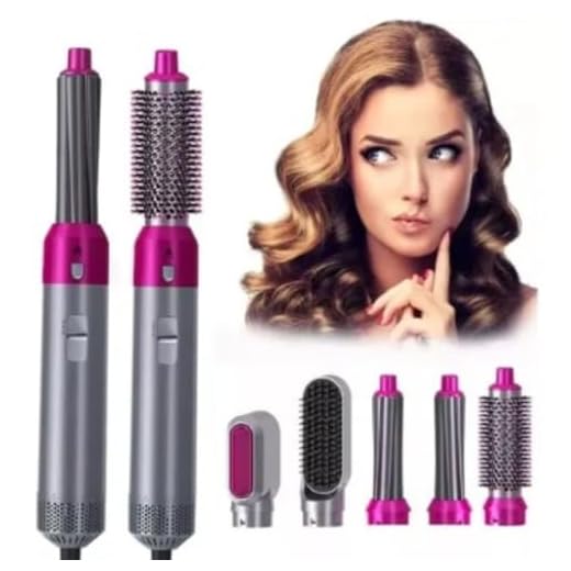 Kit Modelador de Cabelo 5 em 1 ULHOA STORE | Escova Secadora e Finalizadora Profissional – 110V