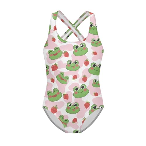 Image of JEOCODY Swimsuit for Girls One Piece Bathing Suit for Teens Crossback Hawaiian Beach Swimwear