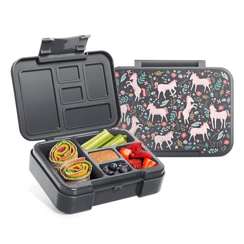 Image of Simple Modern Bento Lunch Box for Kids | BPA Free, Leakproof, Dishwasher Safe | Lunch Container for Girls, Toddlers | Porter Collection | 5 Compartments | Unicorn Fields