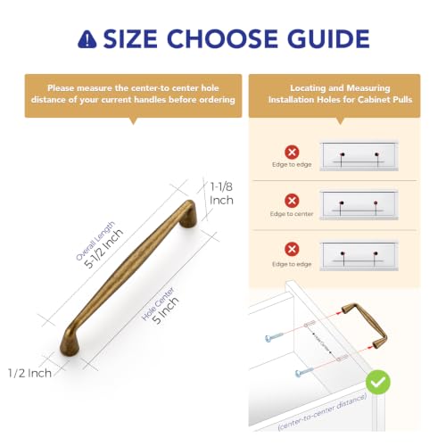 Image of Ravinte 10 Pack 5 Inch Antique Brass Kitchen Cabinet Handles Solid Zinc Alloy Cabinet Pulls Cupboard Hardware Drawer Handles