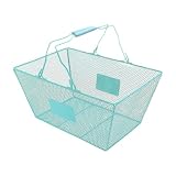 【Handle ergonomique]】: Ce panier de magasinage en fer adopte une conception de poignée ergonomique, qui est confortable à tenir et facile à soulever