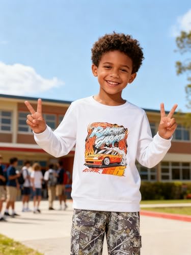 Image of Boy Clothes Plant Camouflage Pants LA Letter Print Top Sweatsuit Fall Boys Outfits Set