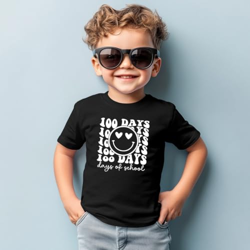 Toddler 100 Day of School Shirt for Boys Kid Grils, My Happy 100th Day of School T Shirt, Cotton Blend, Funny Design :4-7T2
