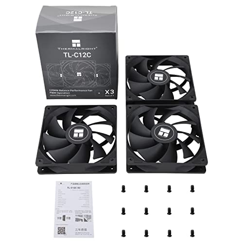 Image of Thermalright TL-C12C X3 CPU Fan 120mm Case Cooler Fan, 4pin PWM Silent Computer Fan with S-FDB Bearing Included, up to 1550RPM Cooling
