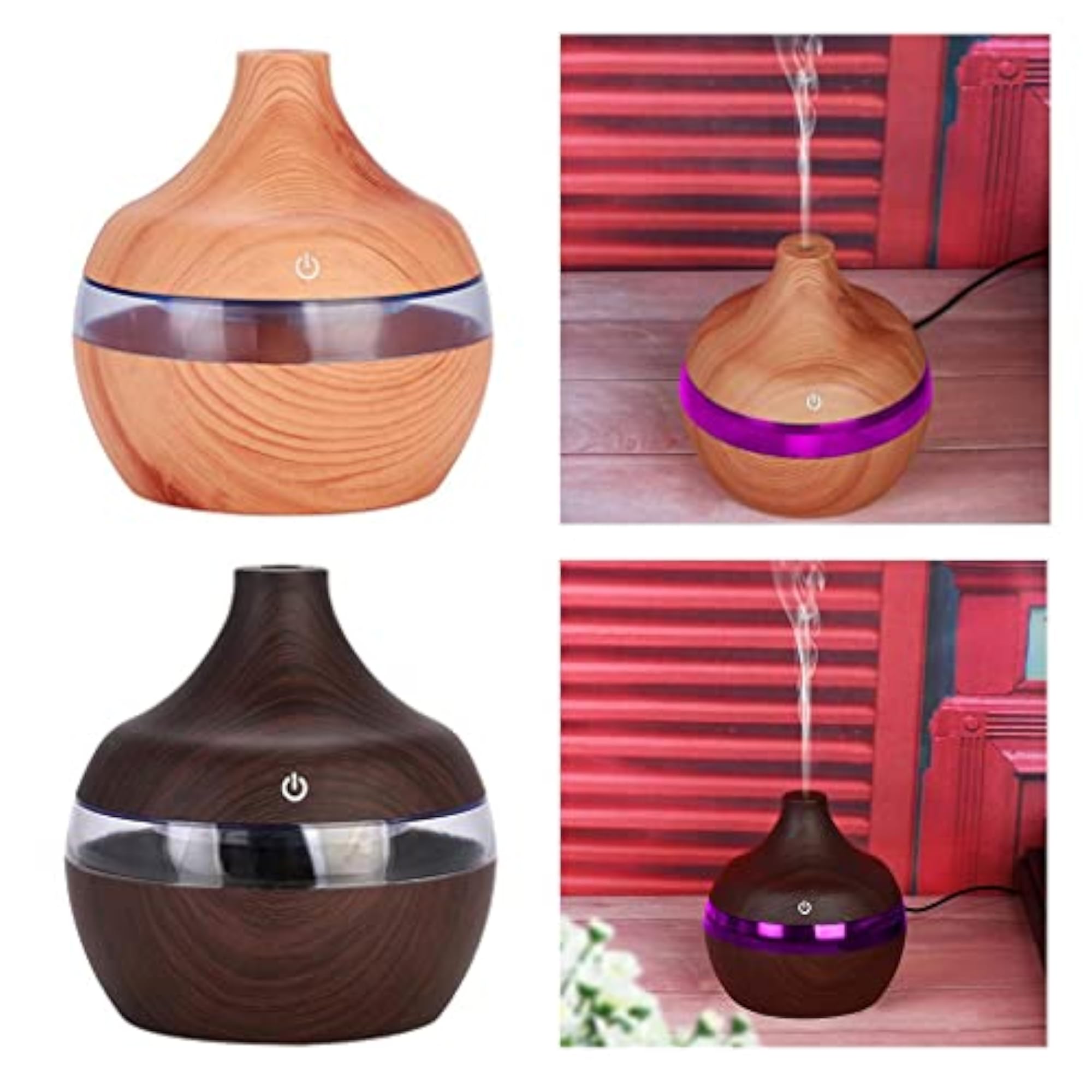 Wood Grain USB LED Essential Diffuser