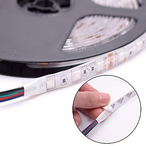 Tira de luces LED RGB 16.4ft con control remoto y fuente de poder miniatura 4