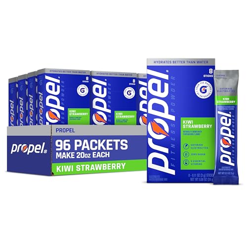 Propel Electrolyte Powder Drink Mix Kiwi Strawberry (96 Servings) Zero Sugar Enhanced Water Beverage Gatorade Electrolytes Vitamins No Added Colors No Artificial Flavors Hydration