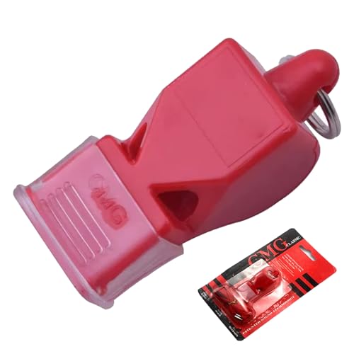 Biglumin Silbato - Silbato para Entrenador o Árbitro Deportivo Profesional, Flauta Silbato, FOX40 Classic con Cordón Resistente, Ideal para Fútbol, Baloncesto, y Deportes al Aire Libre. (Rojo)