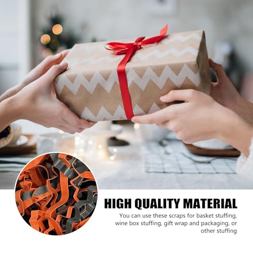 Image of ZEBMOON 2 LB Black Orange Crinkle Cut Paper Shred Filler Great for Gift Wrapping, Halloween Basket Filling, Birthday, Wedding, Thanksgiving, Graduation, New Year Party Decorations Filling Supplies