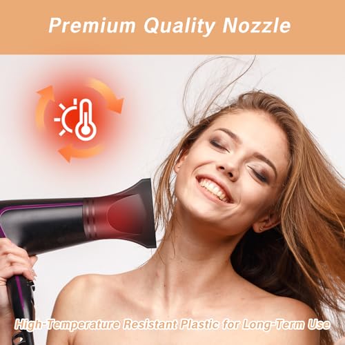 Universal Blow Dryer Comb Attachments: 2 Piece Set - Black Plastic - Salon and Home Use