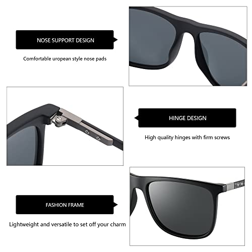 Zenottic Square Polarized Sunglasses For Men Ultralight Carbon Fiber Sun Glasses Driving Fishing Golf Sports Uv400 Protection #TOP3