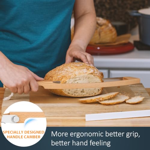 Bread Knife for Homemade Bread 17" Wooden Sourdough Bread Knife - 2 Blades — view 3