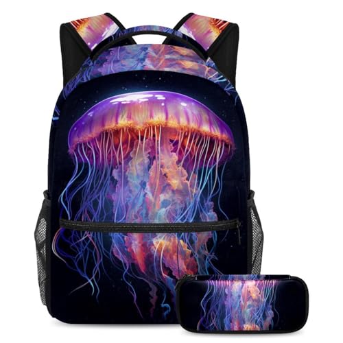 Cartable méduse bleu-violet grand volume contre le mal de dos scolaire